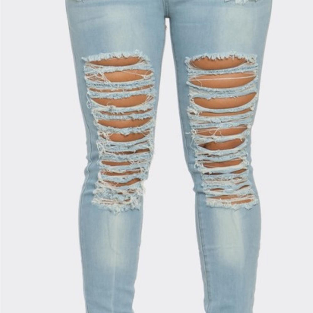 Distressed Light Blue Women's Jeans